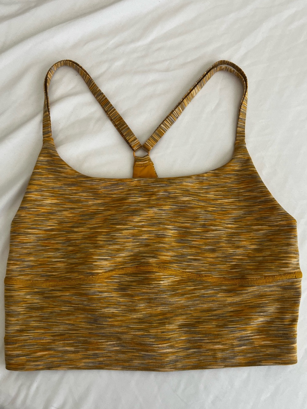 Outdoor Voices Flow Freeform Longline bra size small heathered yellow